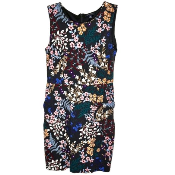Lands' End Floral Print Sleeveless Ponte Sheath - 10P - Picture 1 of 10